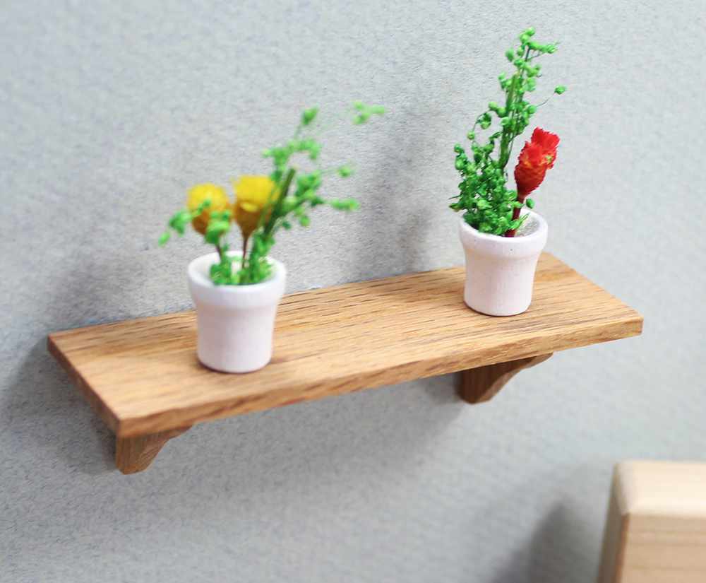 Mini Oak Long Wall Shelf